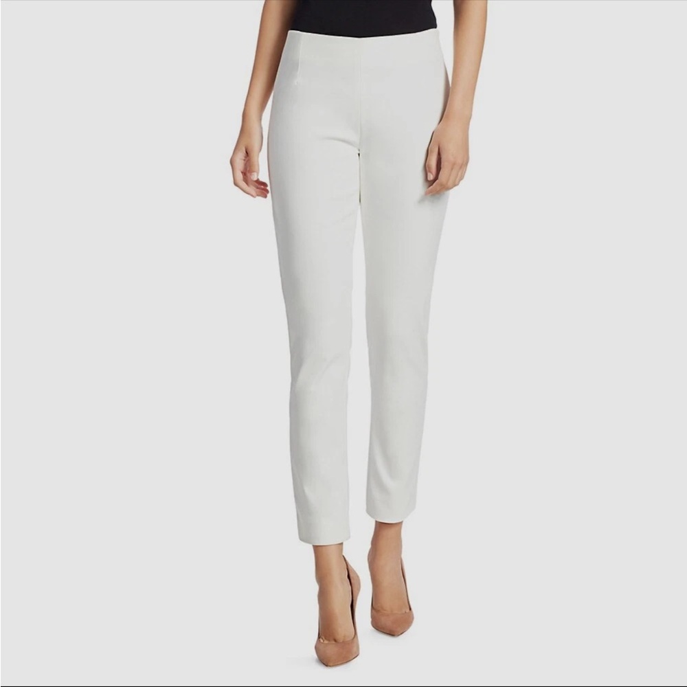 LELA ROSE Women's White Catherine Slim-Leg Ankle Pants 8